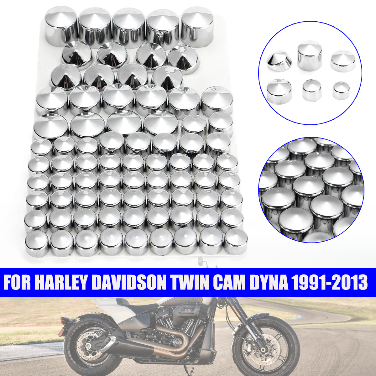 76pcs-Screw-Bolt-Topper-Caps-Cover-For-Harley-Davidson-Twin-Cam-Dyna-1991-2013-1120753