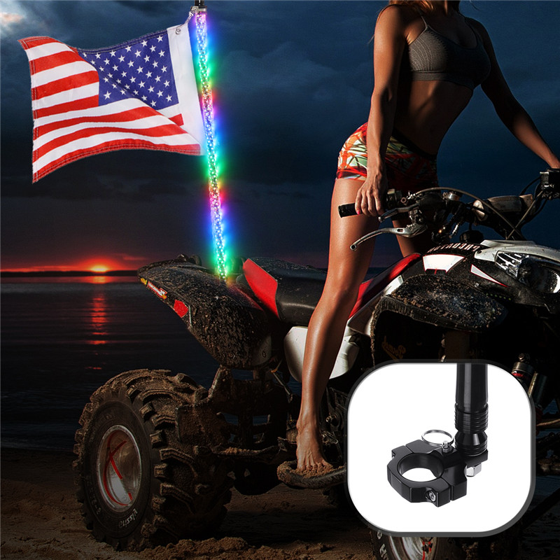Quick-Release-175inch2inch-Whip-Flagpole-Light-Bracket-ATV-Mount-Black-Cast-Aluminum-1462975
