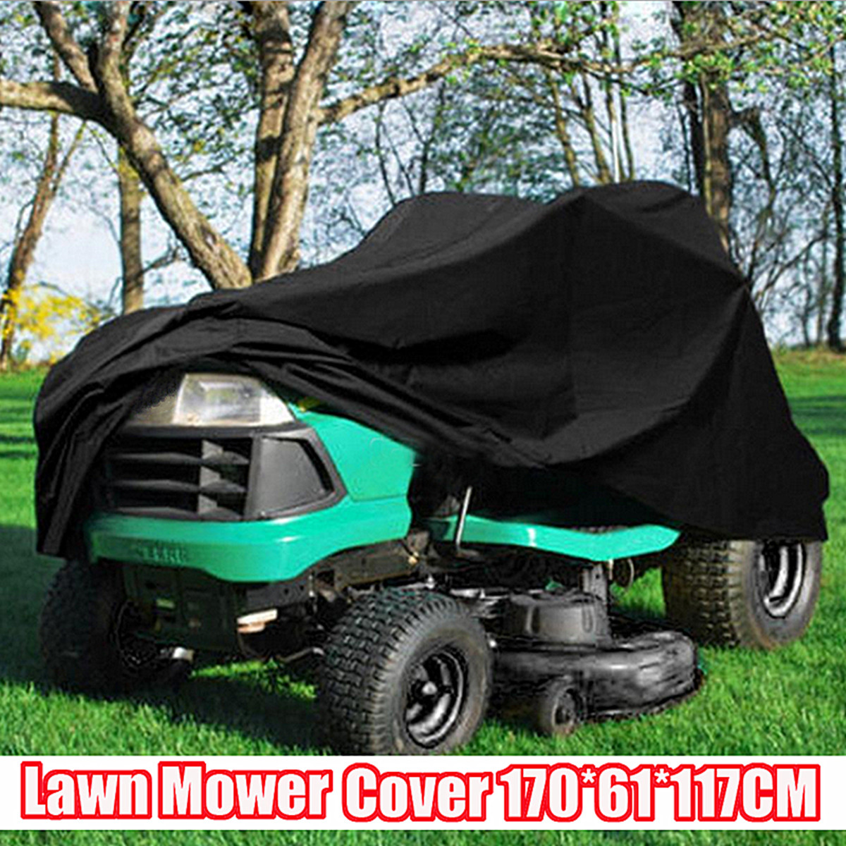 170x61x117CM-210D-Oxford-Waterproof-Lawnmower-Tractor-Cover-Yard-Riding-UV-Protection-1341720
