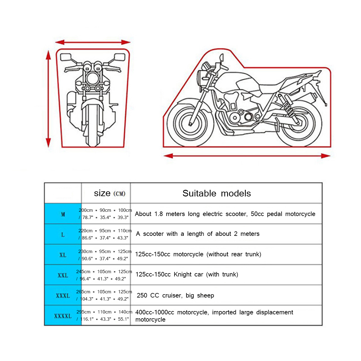 200-295cm-Motorcycle-Rain-Cover-Protector-Motorbike-Scooter-Bike-Waterproof-1730939