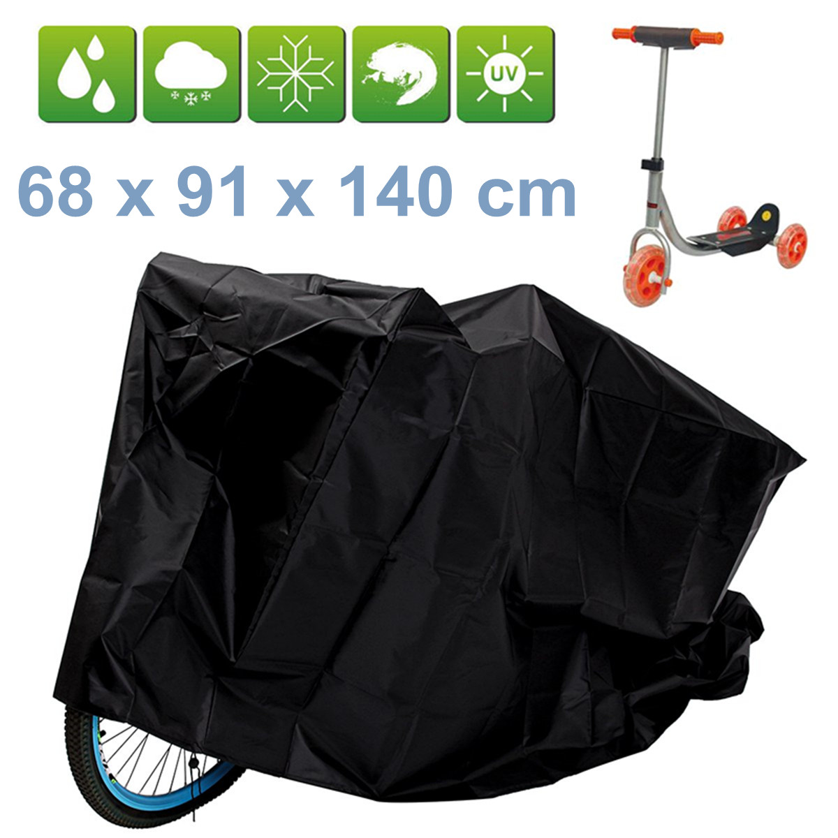 Motorcycle-Motor-Mobility-Scooter-Storage-Rain-Cover-Waterproof-Disability-Black-1343618