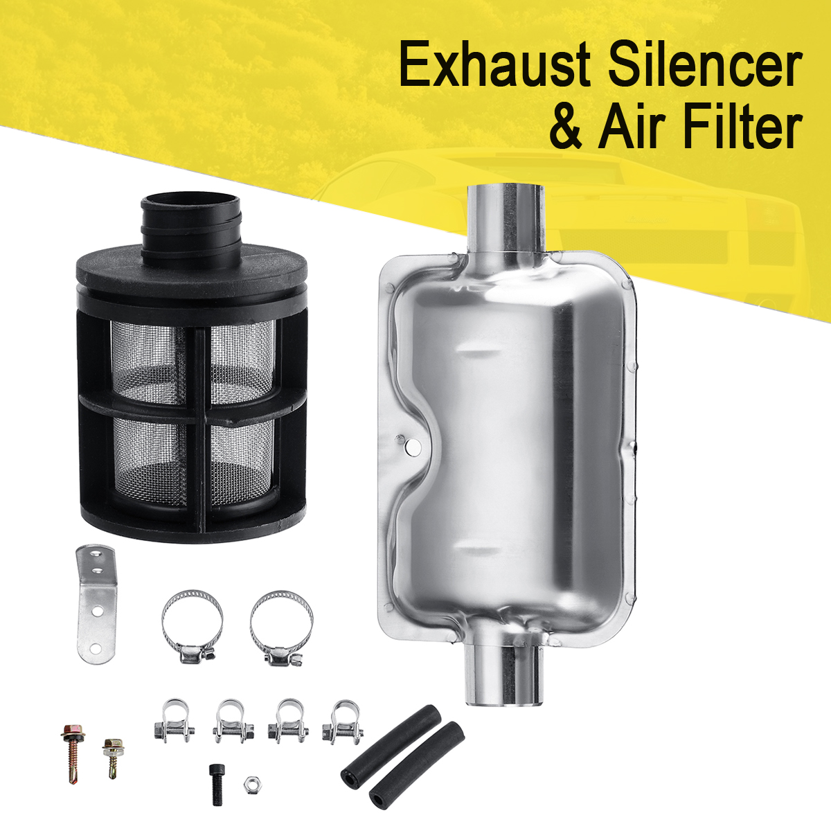 Air-Filter-Exhaust-Silencer-Muffler-Pipe-Clamp-Kit-For-Ebespacher-Diesel-1592606