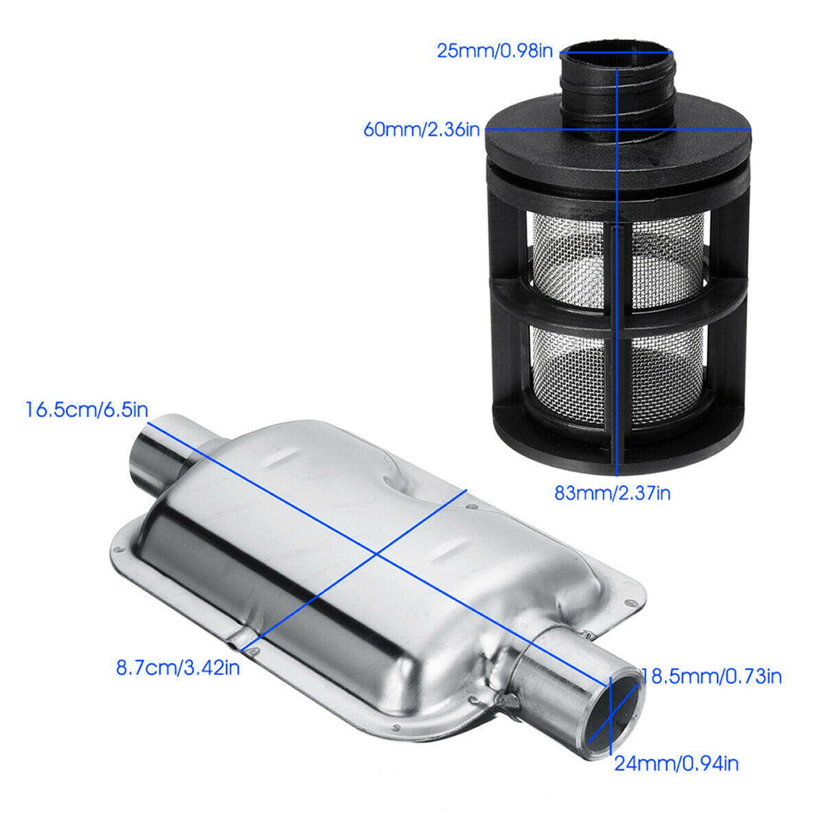 Air-Filter-Exhaust-Silencer-Muffler-Pipe-Clamp-Kit-For-Ebespacher-Diesel-1592606