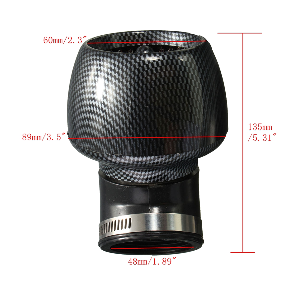 Carbon-Fiber-KN-48mm-Air-Filter-For-140cc-150cc-160cc-Pit-Dirt-Bike-Scooter-989315