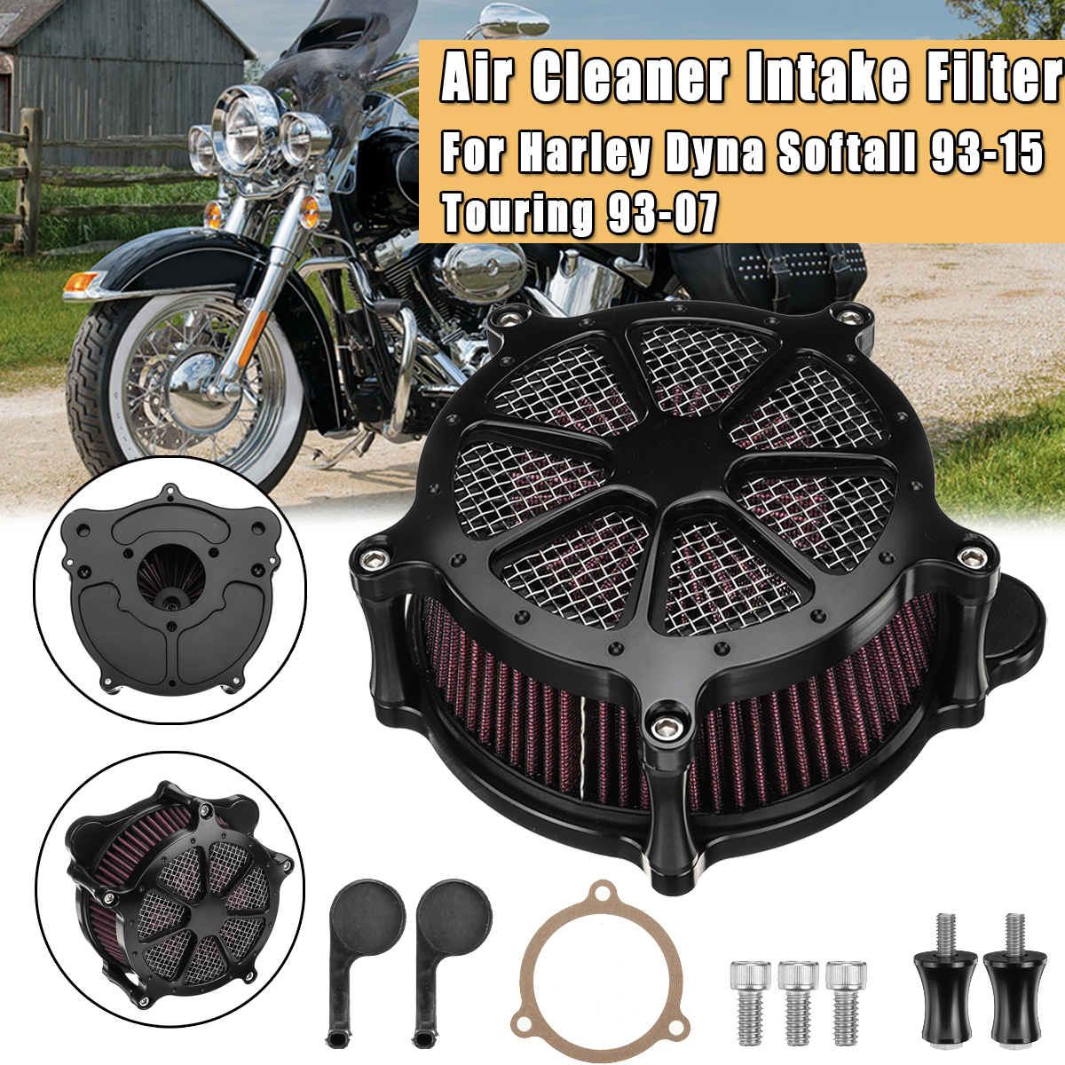 Motorcycle-Air-Cleaner-Intake-Filter-For-Harley-Dyna-Softail-93-15-Touring-93-07-1576695