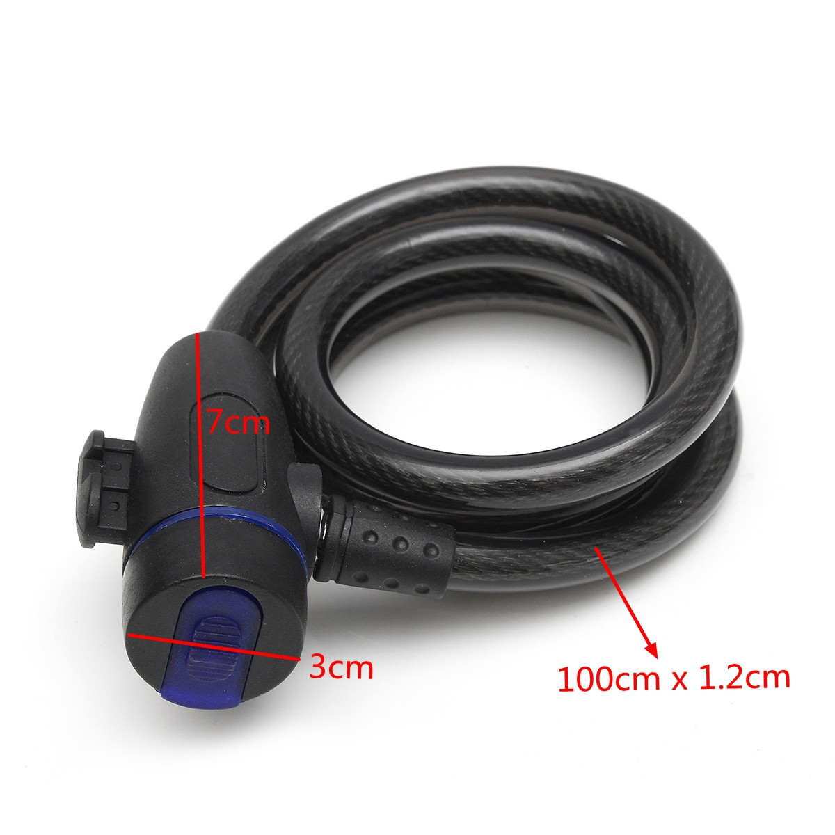 100cm-x-12mm-Black-Steel-Cable-Lock-w-2-Keys-Strong-Security-Chain-For-Motorcycle-Scooter-Bicycle-1148988