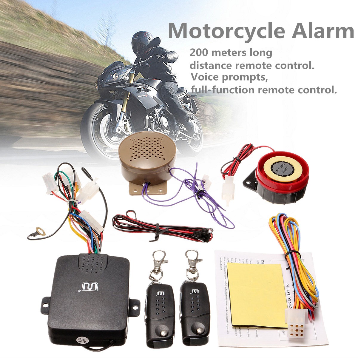 125dB-Motorcycle-Security--Anti-theft-Alarm-System--Motorbike-Immobiliser-Remote-Control-1747787