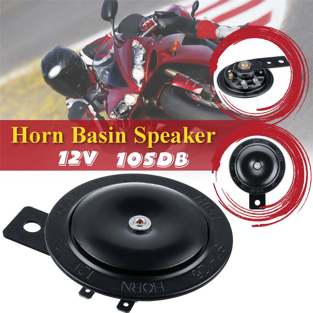12V-105DB-Motorcycle-Horns-Basin-Speaker-Tone-Car-Bike-ATV-Stainless-Steel-Trumpet-1371677