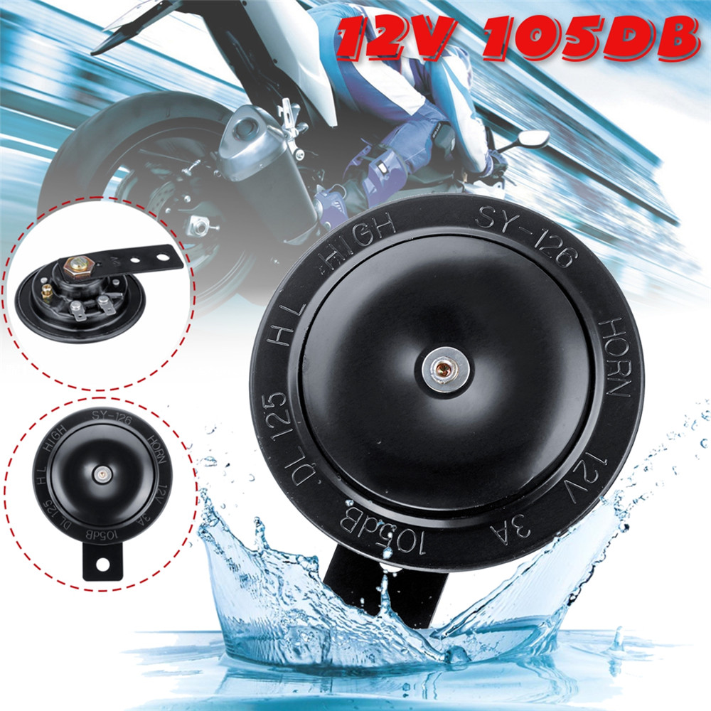 12V-105DB-Motorcycle-Horns-Basin-Speaker-Tone-Car-Bike-ATV-Stainless-Steel-Trumpet-1371677