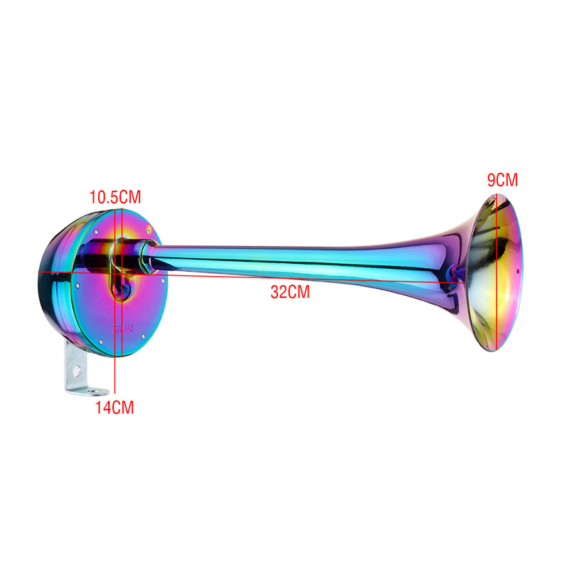 12V-126db-130hz-Single-Colorful-Metal-Electric-Horn-Short-Long-Tube-1482692