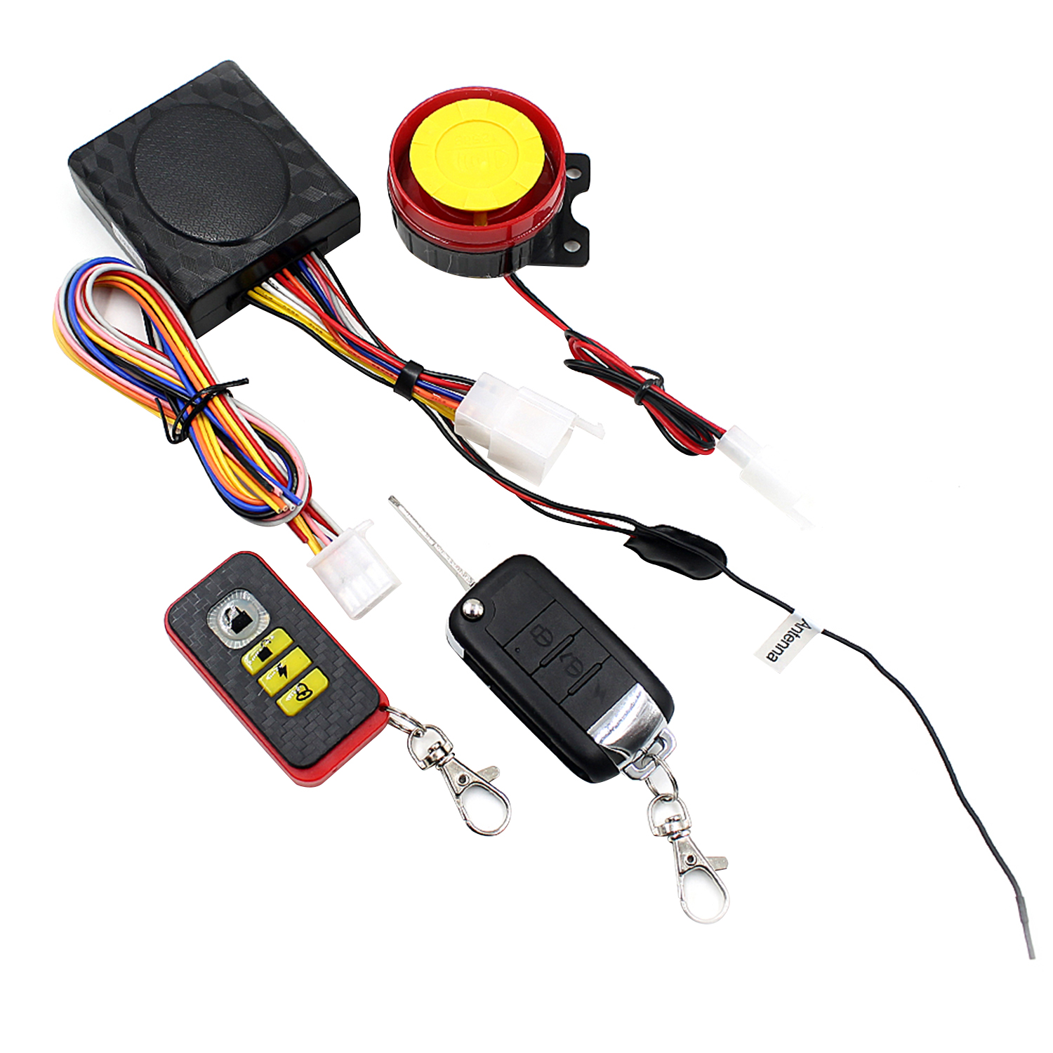 12V-128DB-SIngle-Way-Remote-Engine-One-button-Starter-Motorcycle-Scooter-Security-Alarm-System-Anti--1761532