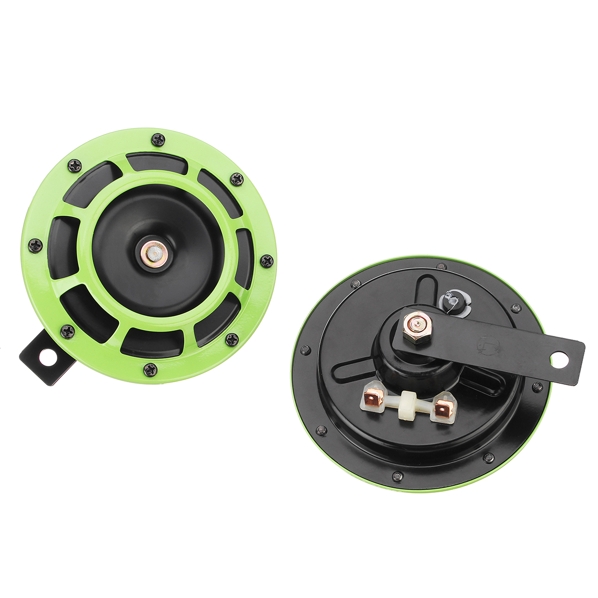 12V-139-170dB-ColorfulGreen-Horn-Compact-Super-Tone-Loud-Blast-Stainless-Steel-1340485