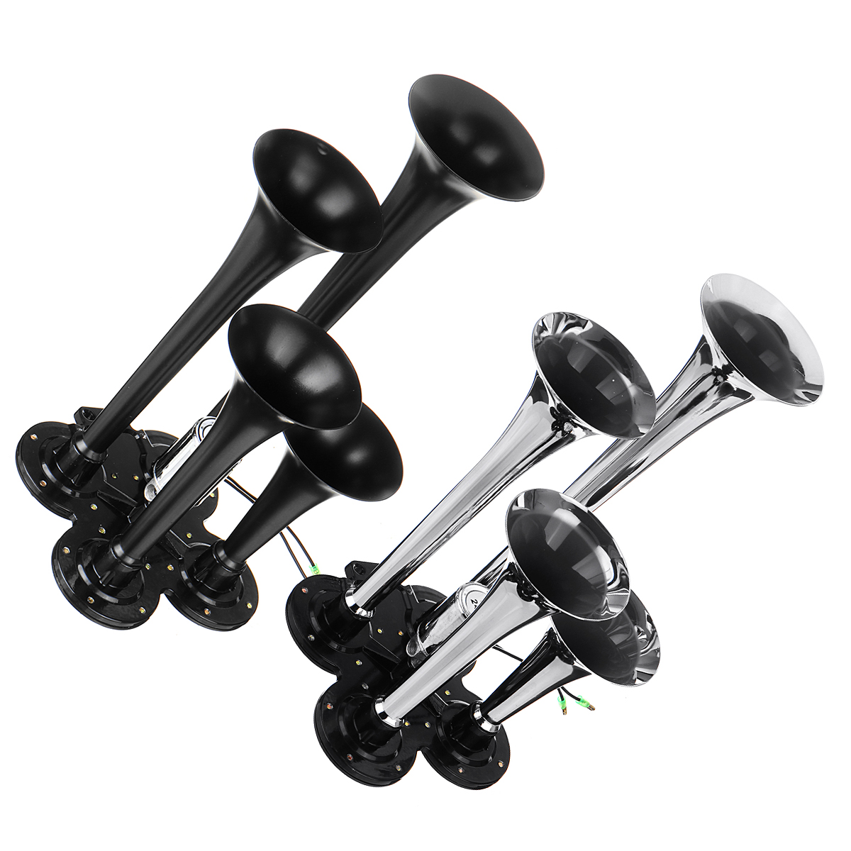 12V-24V-150db-4-Trumpet-Air-Horn-Kit-Super-Loud-for-Car-Truck-Motocycle-Train-Boat-SUV-Black-1667415