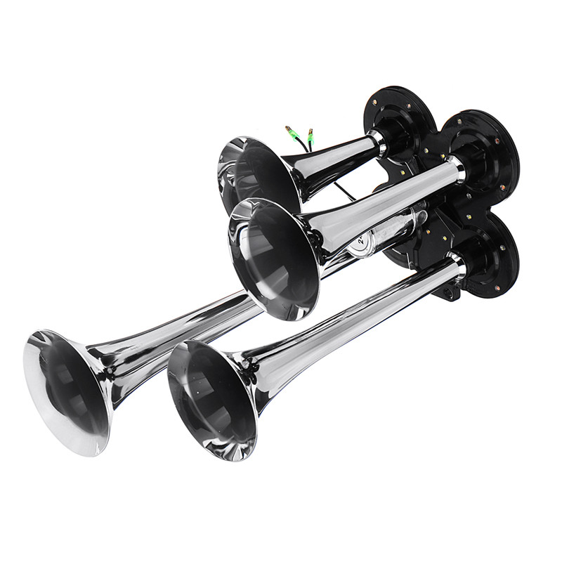 12V-24V-150db-4-Trumpet-Air-Horn-Kit-Super-Loud-for-Car-Truck-Motocycle-Train-Boat-SUV-Black-1667415