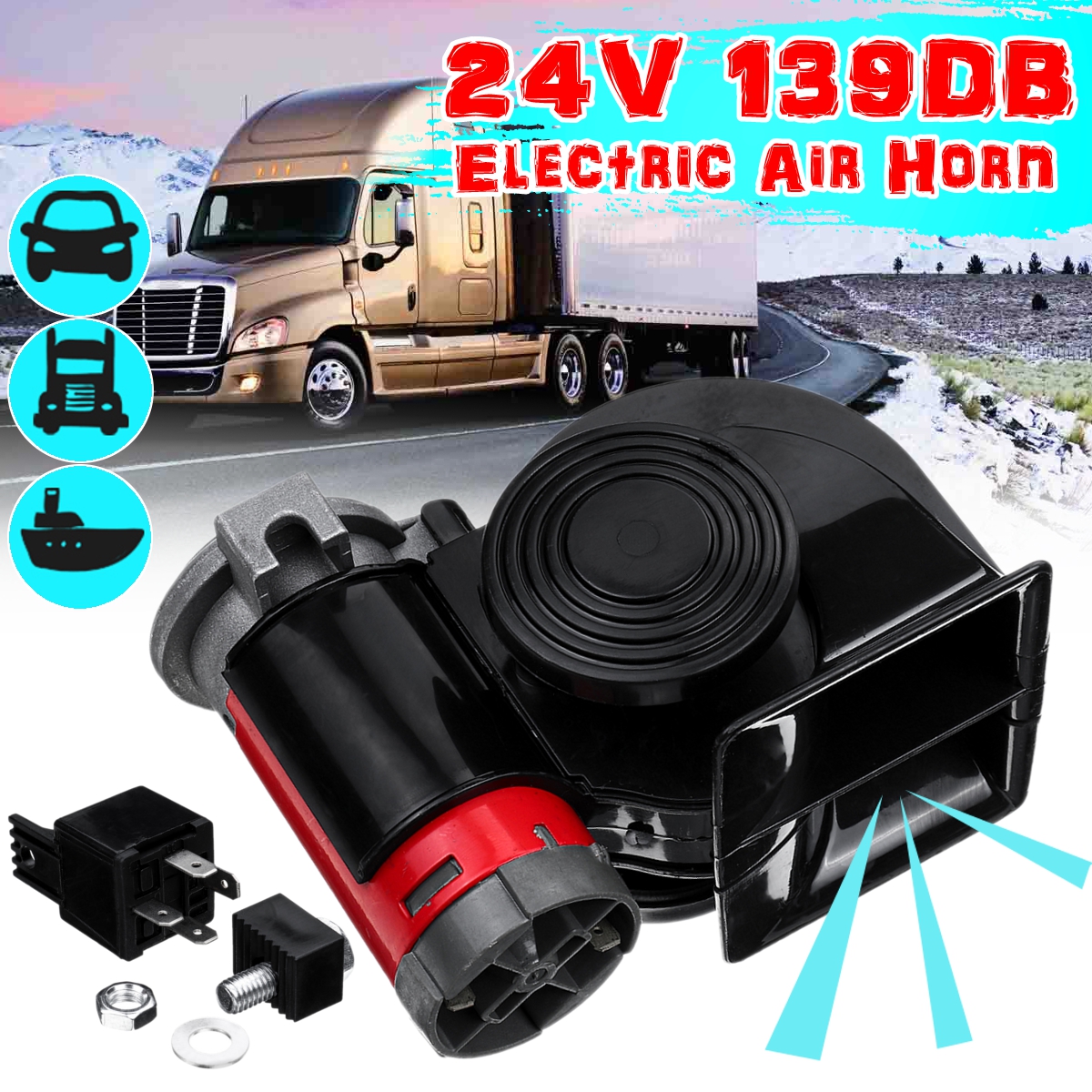 24V-139dB-Electric-Pump-Air-Horn-Compact-Dual-Tone-Loud-For-Vehicle-Car-Truck-Taxi-1564111