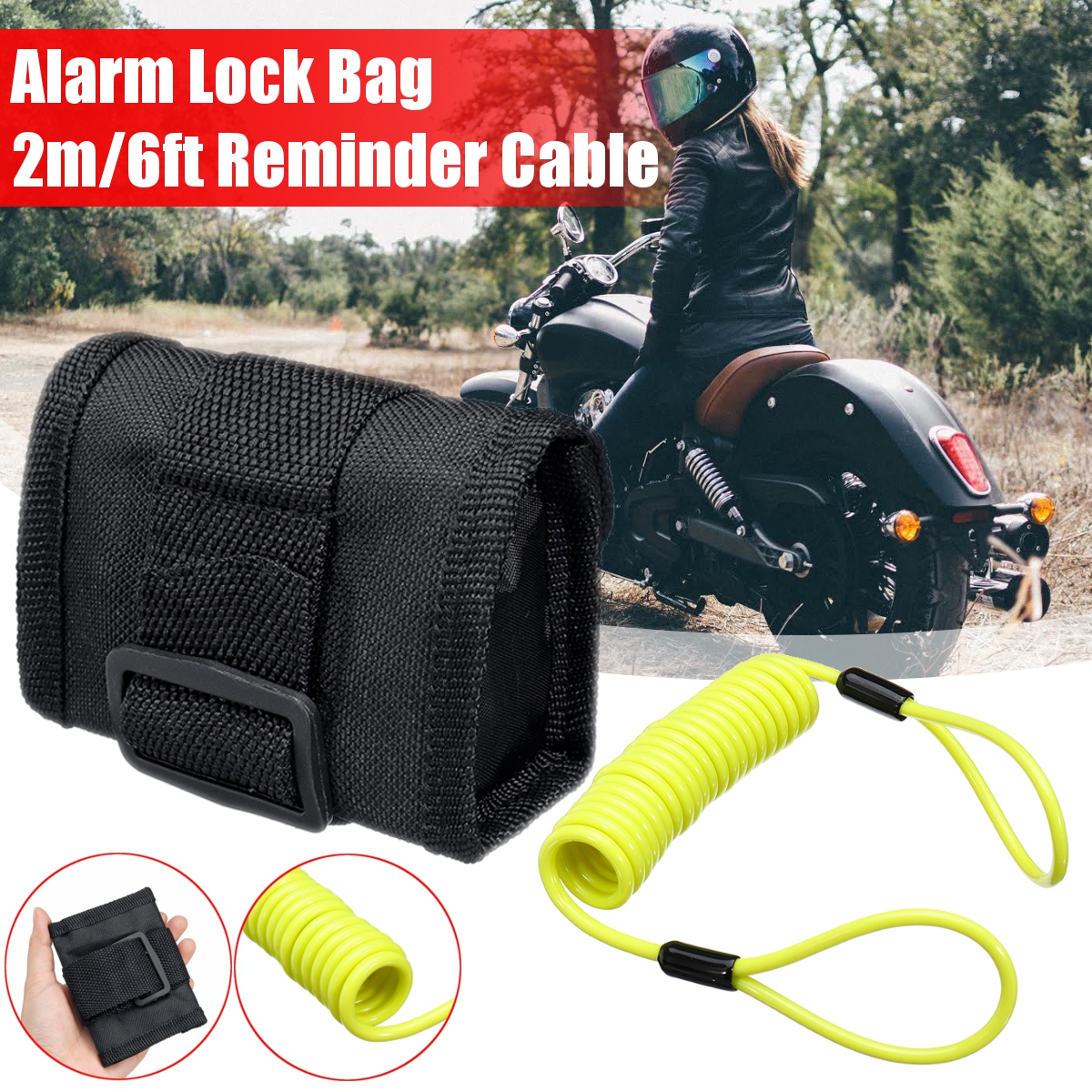 2m6ft-Reminder-Cable--Alarm-Lock-Bag-For-Motorcycle-Bike-Scooter-1545860
