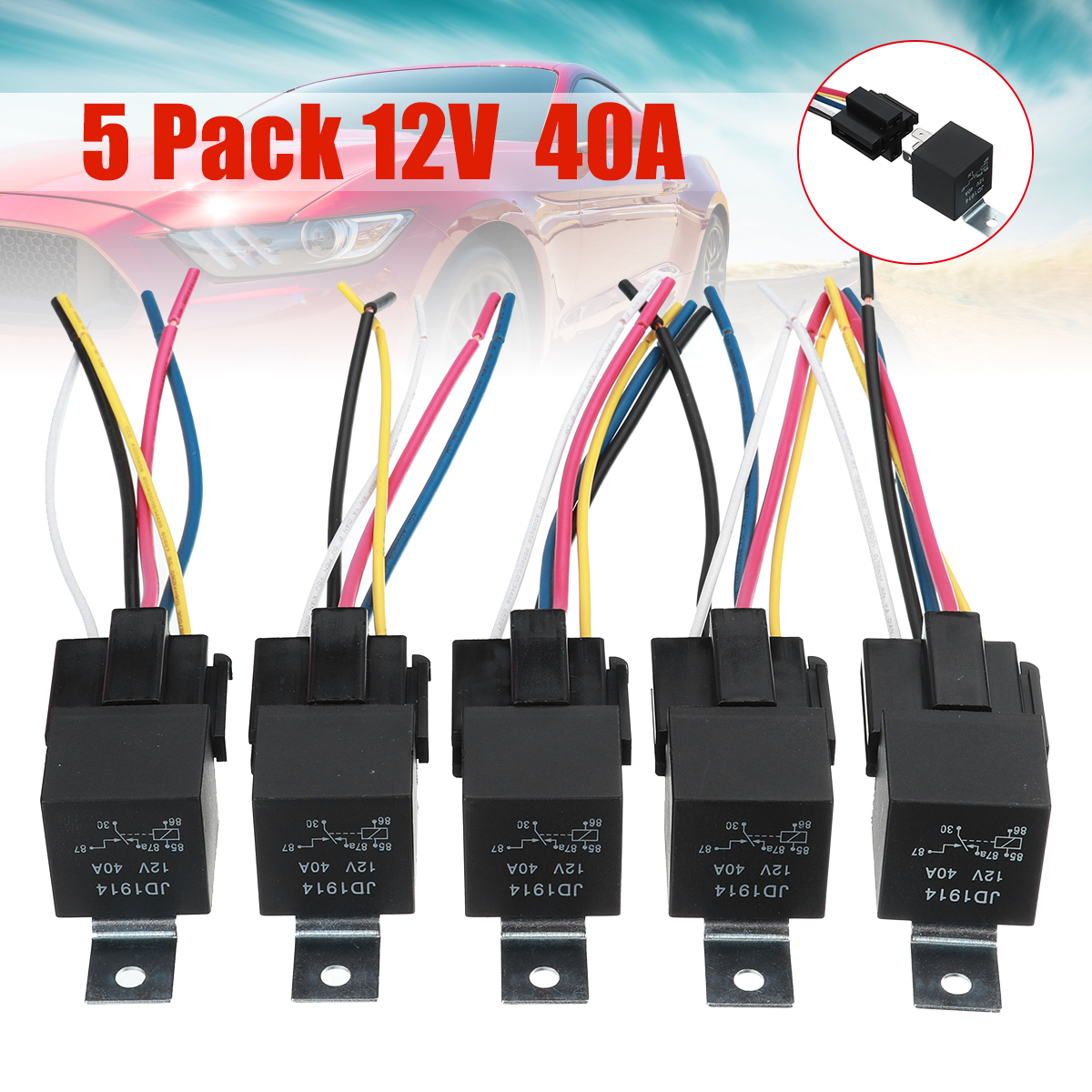 5Pcs-12V-SPDT-Automotive-Relay-5-Pin-5-Wires-With-Harness-Socket-Relay-Socket-Wire-1773976