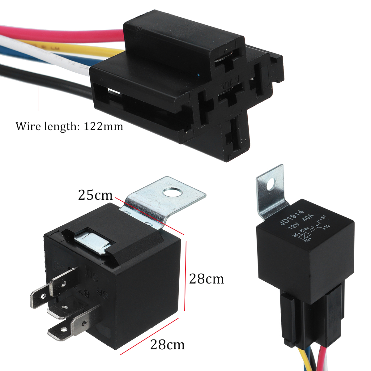 5Pcs-12V-SPDT-Automotive-Relay-5-Pin-5-Wires-With-Harness-Socket-Relay-Socket-Wire-1773976