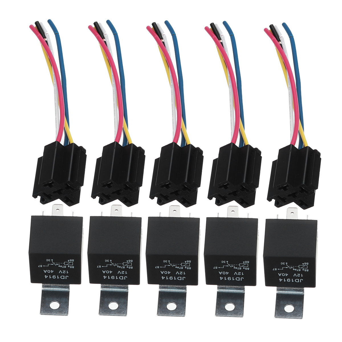 5Pcs-12V-SPDT-Automotive-Relay-5-Pin-5-Wires-With-Harness-Socket-Relay-Socket-Wire-1773976