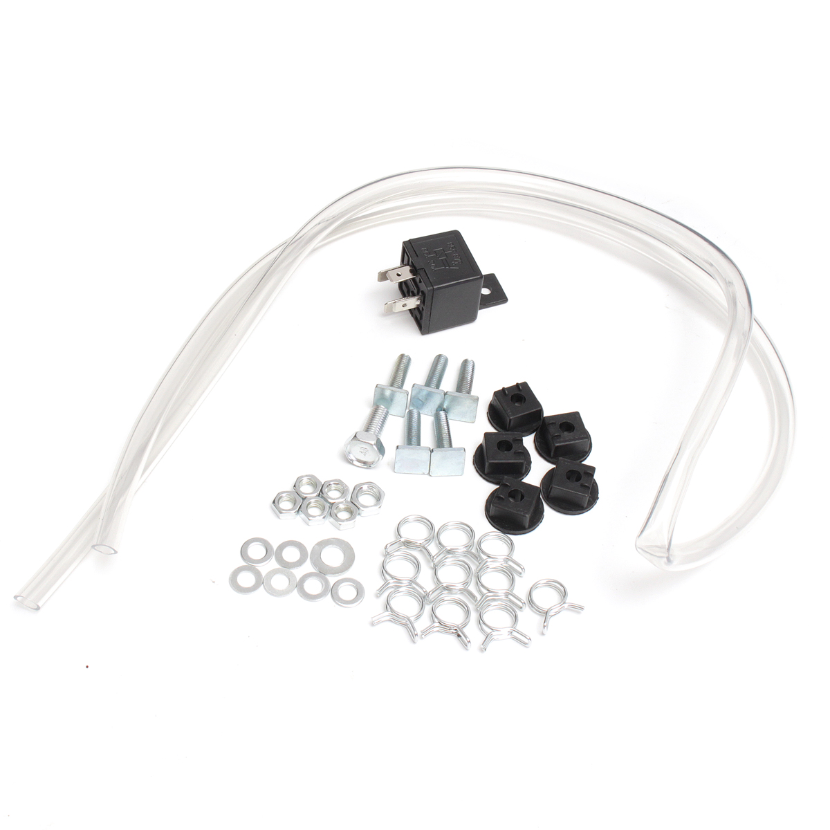 5pcs-178DB-12V-Compressor-Air-Horn-Kit-Silver-Trumpets-Chrome-Dukes-Car-Truck-1352283