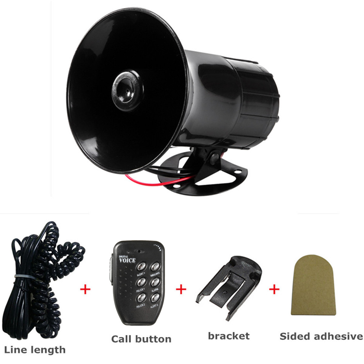 6-Sounds-Car-Motorcycle-Van-Truck-Electronic-Bell-Horn-Alarm-Loudspeaker-Siren-1134884