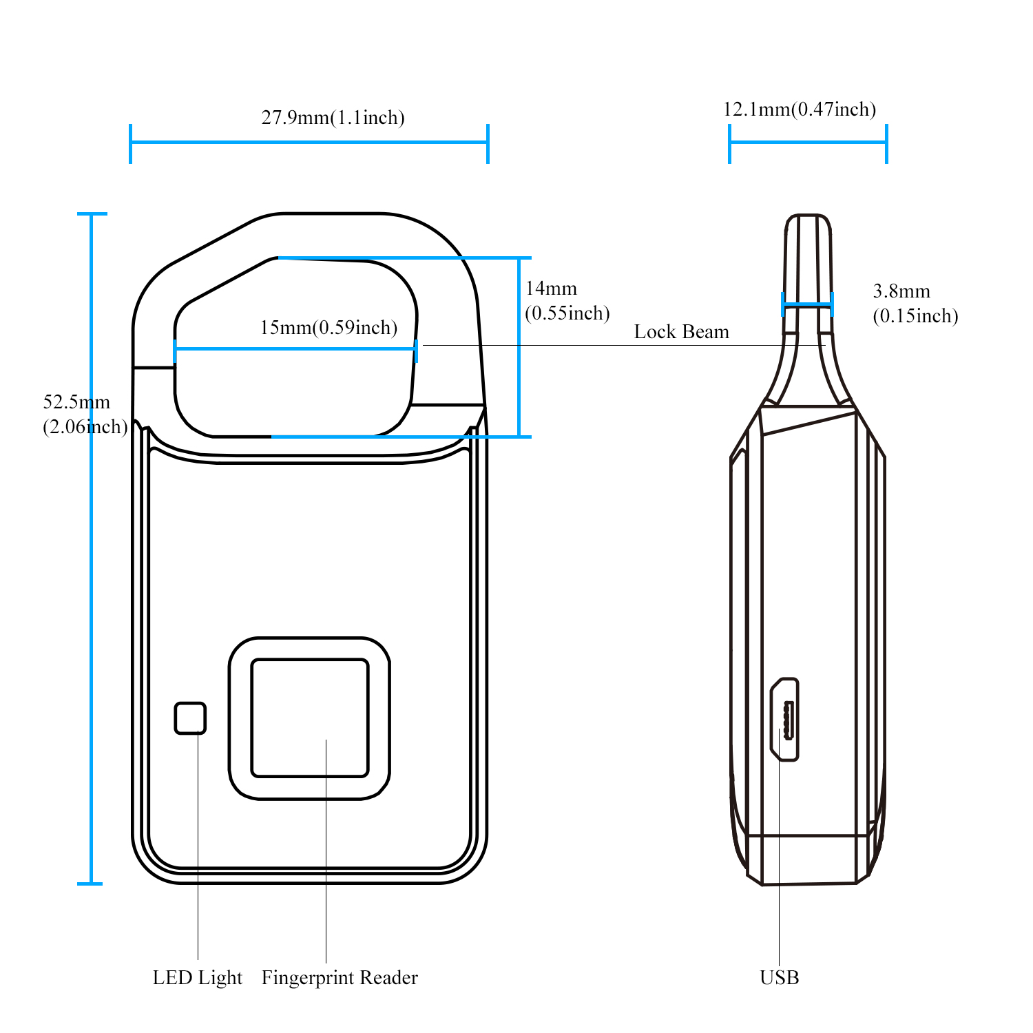 ANYTEK-P4-Smart-Fingerprint-Padlock-Keyless-Lock-USB-Charging-Waterproof-1454136