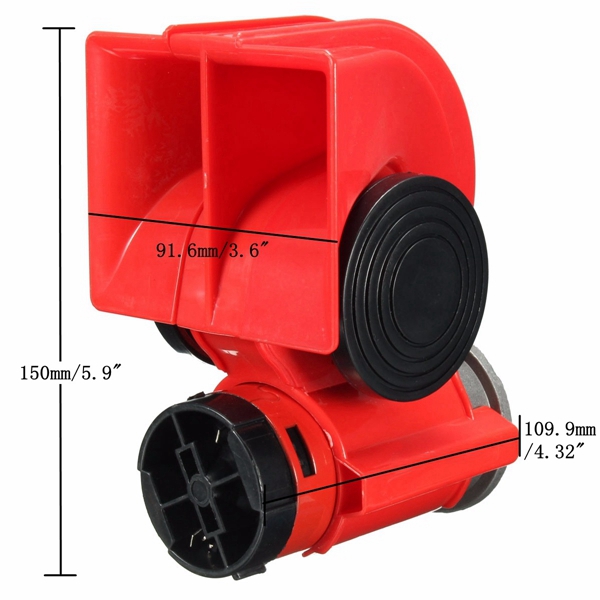 DC-12V-Red-Twin-Tone-Air-Blast-Electric-Horn-Loudspeaker-Steam-With-Relay-For-Motor-Bike-Car-Boat-1049390