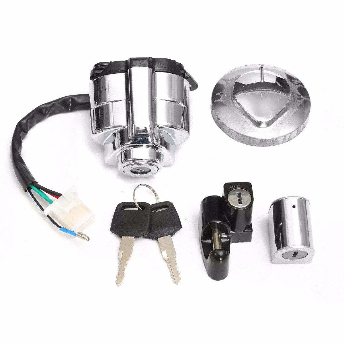 Ignition-Gas-Cap-Helmet-Steel-Ring-Lock-Set-For-Honda-Shadow-VLX-VT-400-600-750-1091651