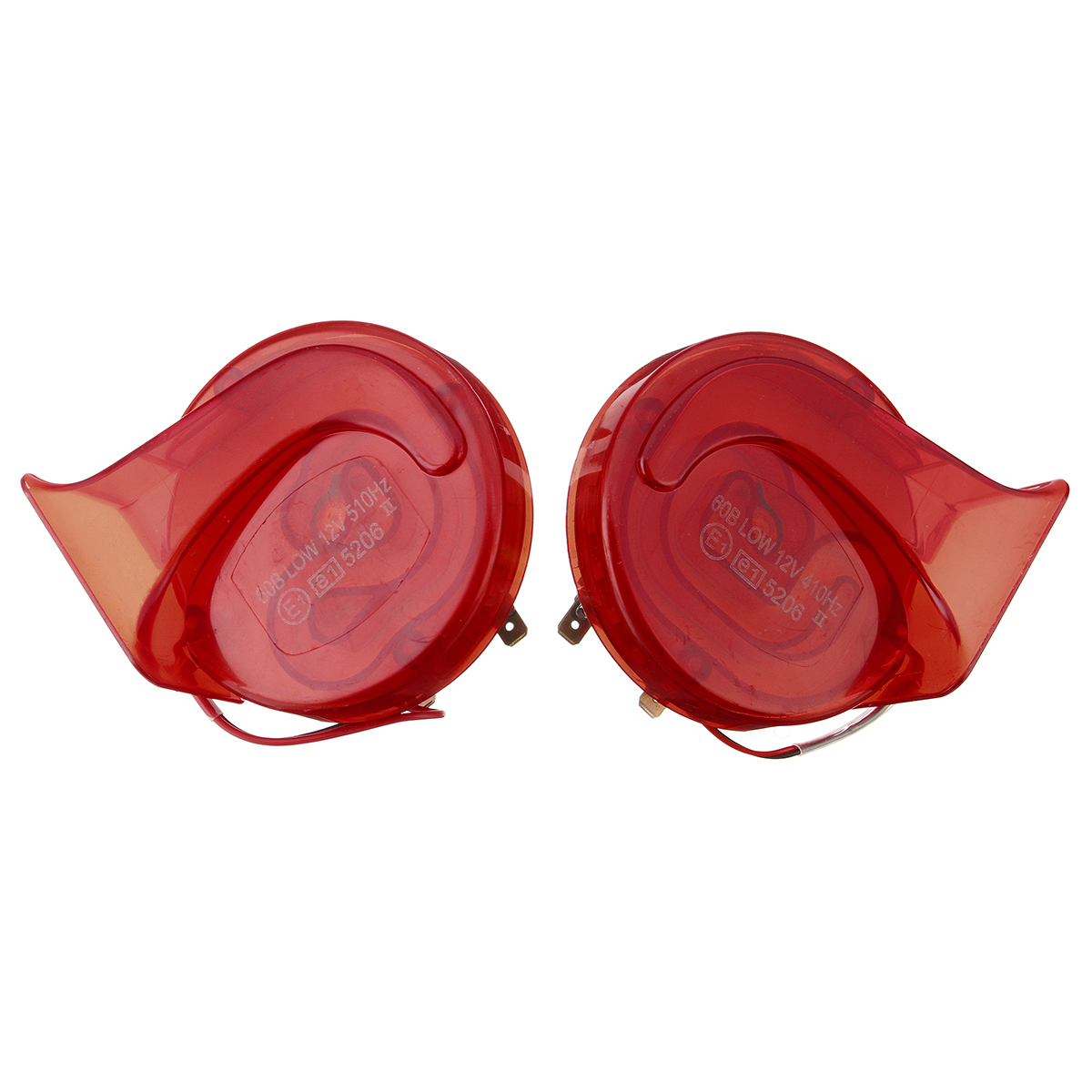 Pair-12V-110dB-Air-Snail-Horn-Universal-Red-Super-Loud-For-Car-Van-Motorcycle-1311775