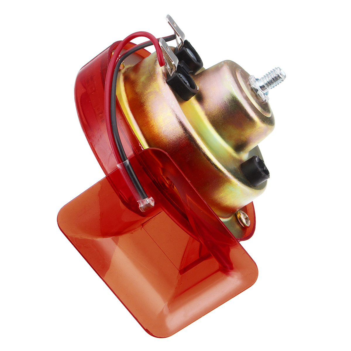 Pair-12V-110dB-Air-Snail-Horn-Universal-Red-Super-Loud-For-Car-Van-Motorcycle-1311775