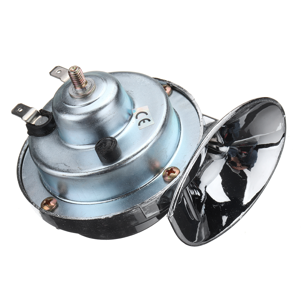 Pair-12V-110dB-Chrome-Dual-Tone-Air-Snail-Horn-For-Car-Van-Motorcycle-Universal-1302522