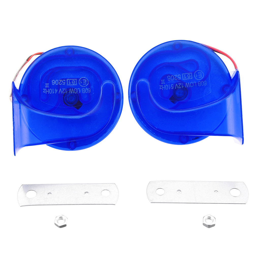 Pair-12V-110dB-Universal-Blue-Super-Loud-Air-Snail-Horn-For-Car-Van-Motorcycle-1317794