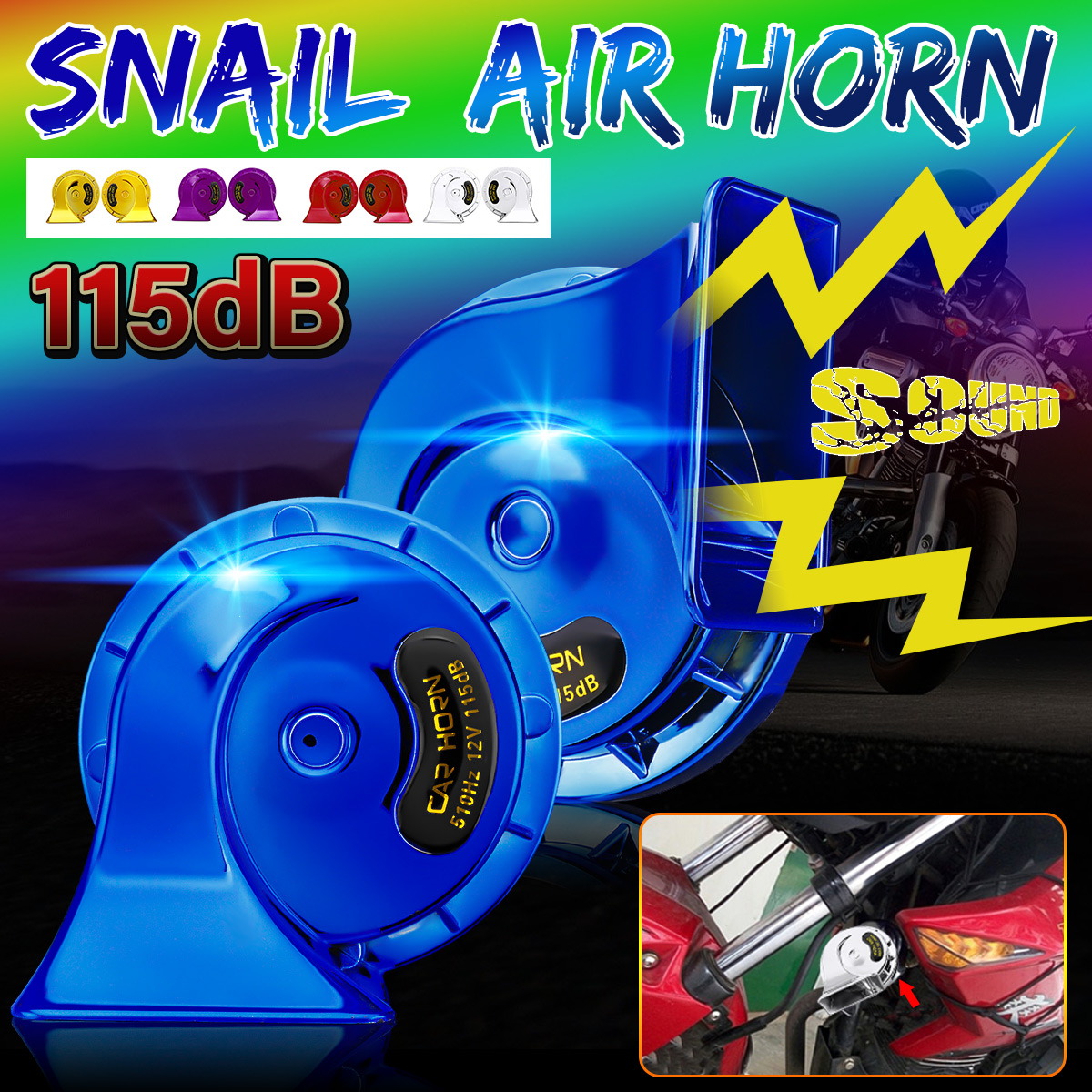 Pair-12V-115dB-Super-Loud-Car-Motorcycle-Dual-Tone-Electric-Snail-Horn-Universal-1364317