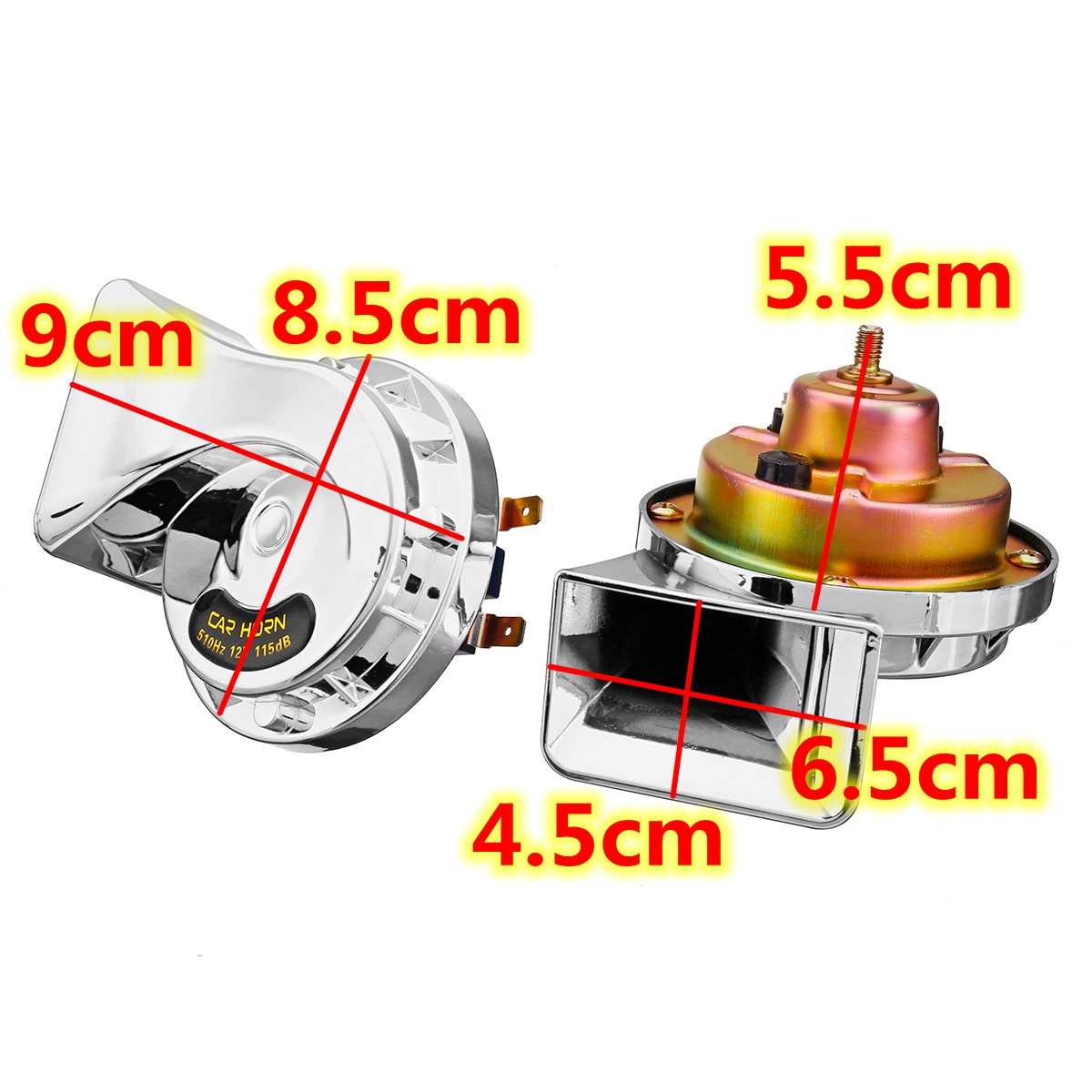 Pair-12V-115dB-Super-Loud-Car-Motorcycle-Dual-Tone-Electric-Snail-Horn-Universal-1364317