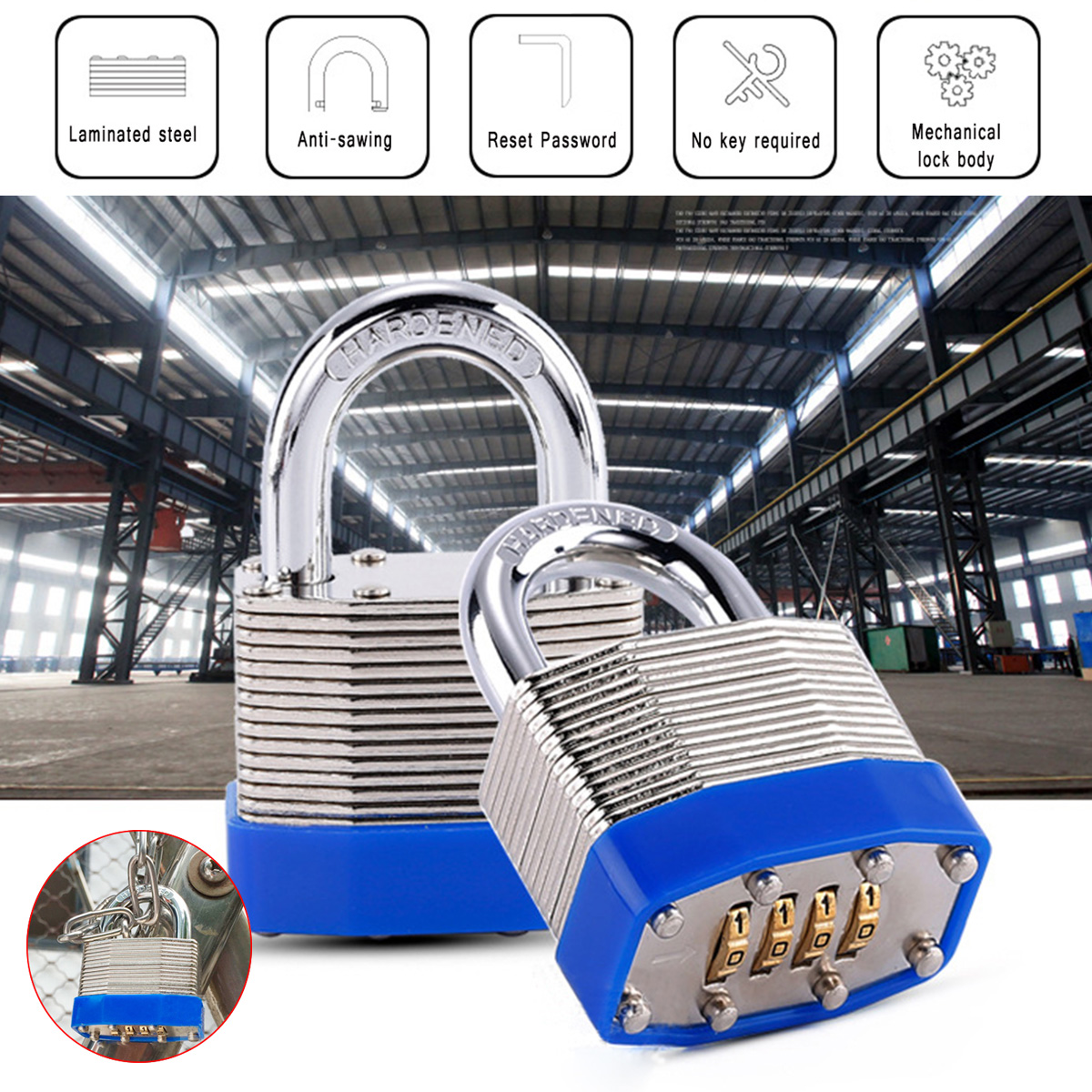 Password-Padlock-4-Digit-Laminated-Steel-Body-Motorcycle-Bike-Chain-Security-Lock-Waterproof-Outdoor-1532799