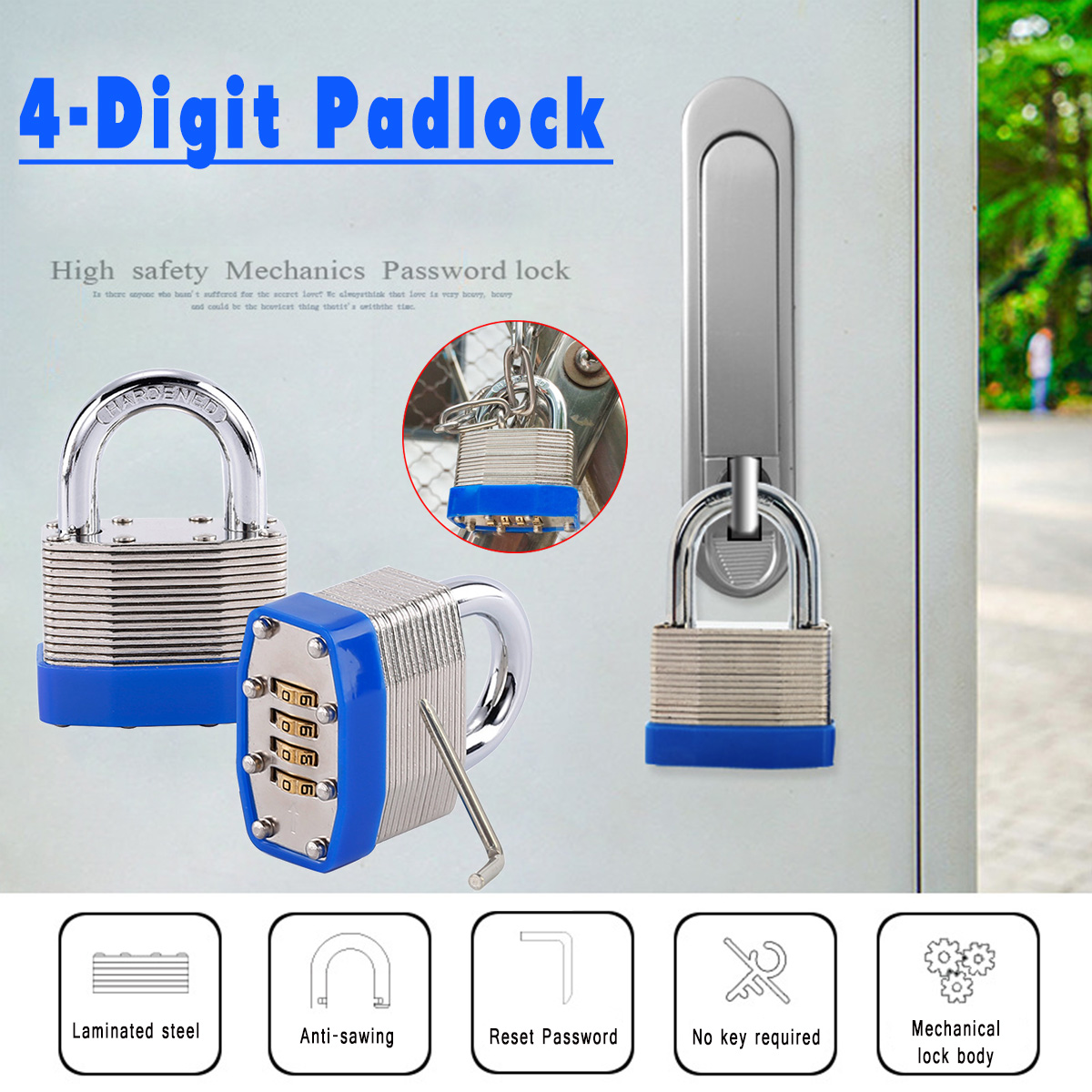 Password-Padlock-4-Digit-Laminated-Steel-Body-Motorcycle-Bike-Chain-Security-Lock-Waterproof-Outdoor-1532799