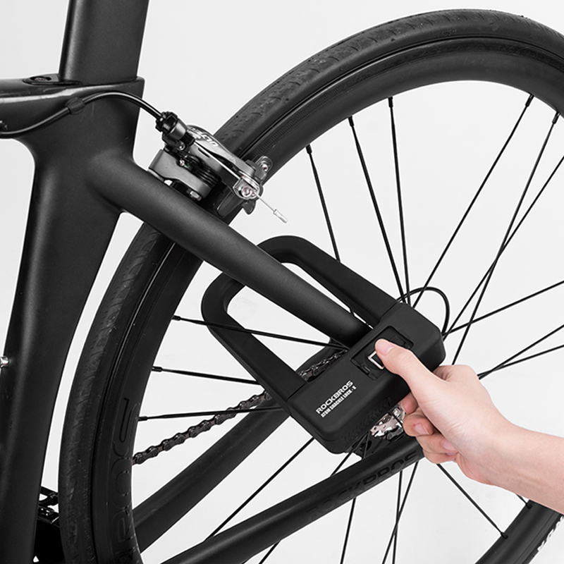 ROCKBROS-Fingerprint-Anti-theft-U-Lock-Folding-Motorcycle-Bike-Lock-Cycling-Mountain-MTB-Road-1411316