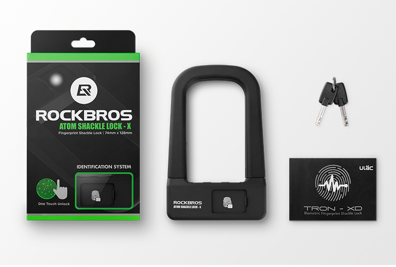 ROCKBROS-Fingerprint-Anti-theft-U-Lock-Folding-Motorcycle-Bike-Lock-Cycling-Mountain-MTB-Road-1411316