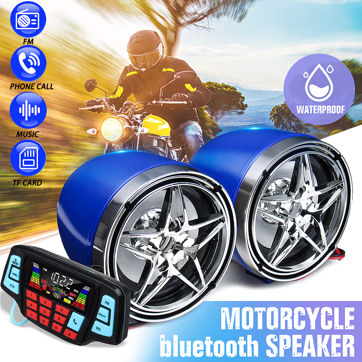 Universal-Motorcycle-Handlebar-bluetooth-Speaker-Stereo-Audio-Radio-MP3-System-1572471