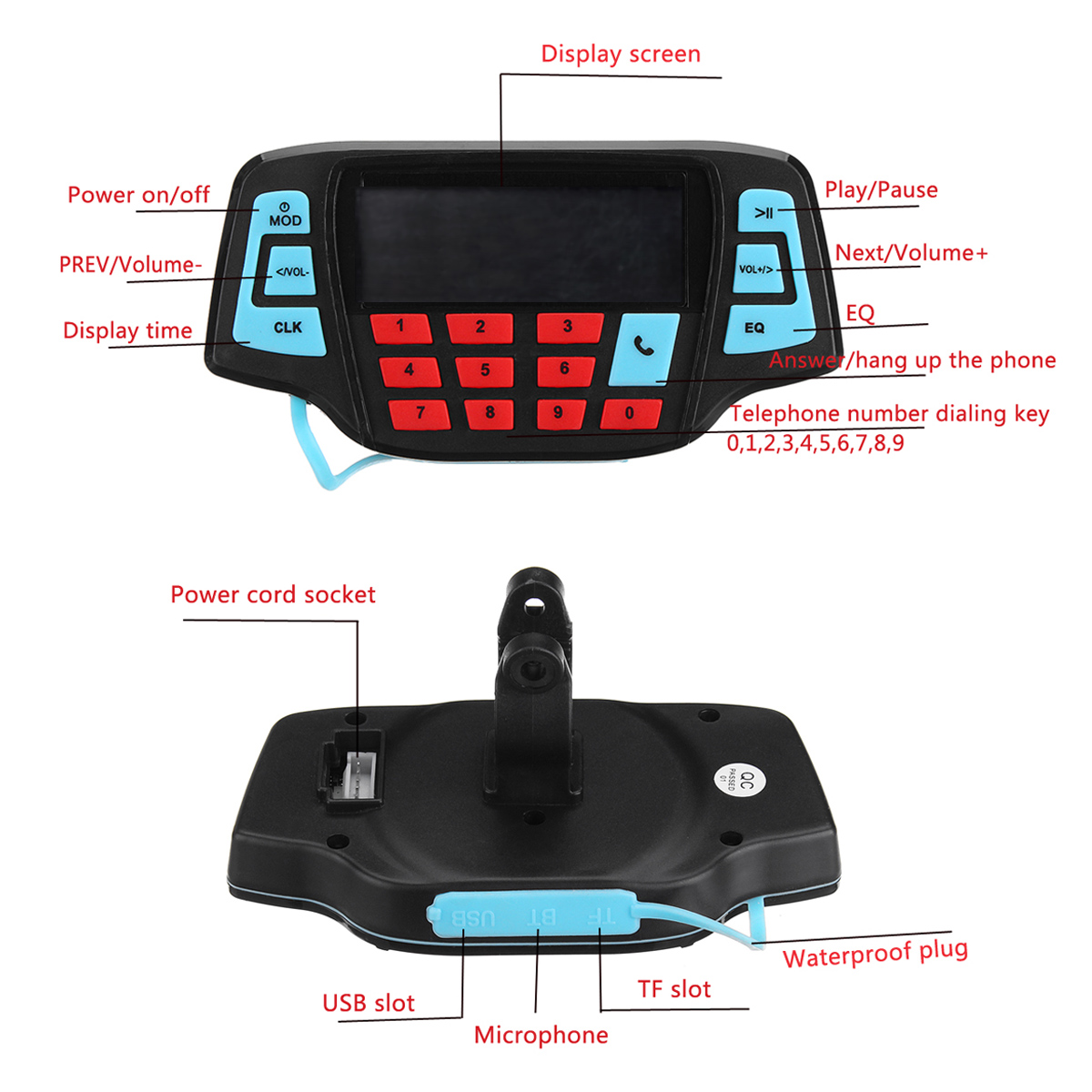 Universal-Motorcycle-Handlebar-bluetooth-Speaker-Stereo-Audio-Radio-MP3-System-1572471