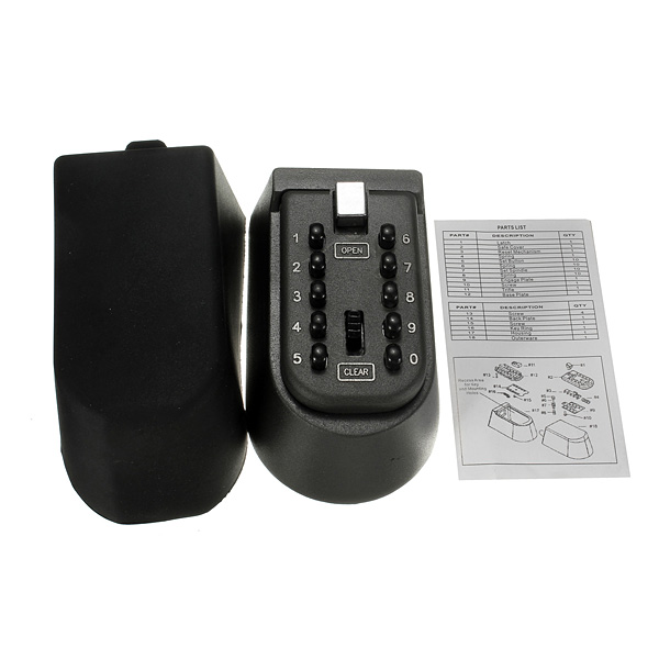 Wall-Mount-Key-Box-Combination-Lock-Safe-Weather-Resistant-946781