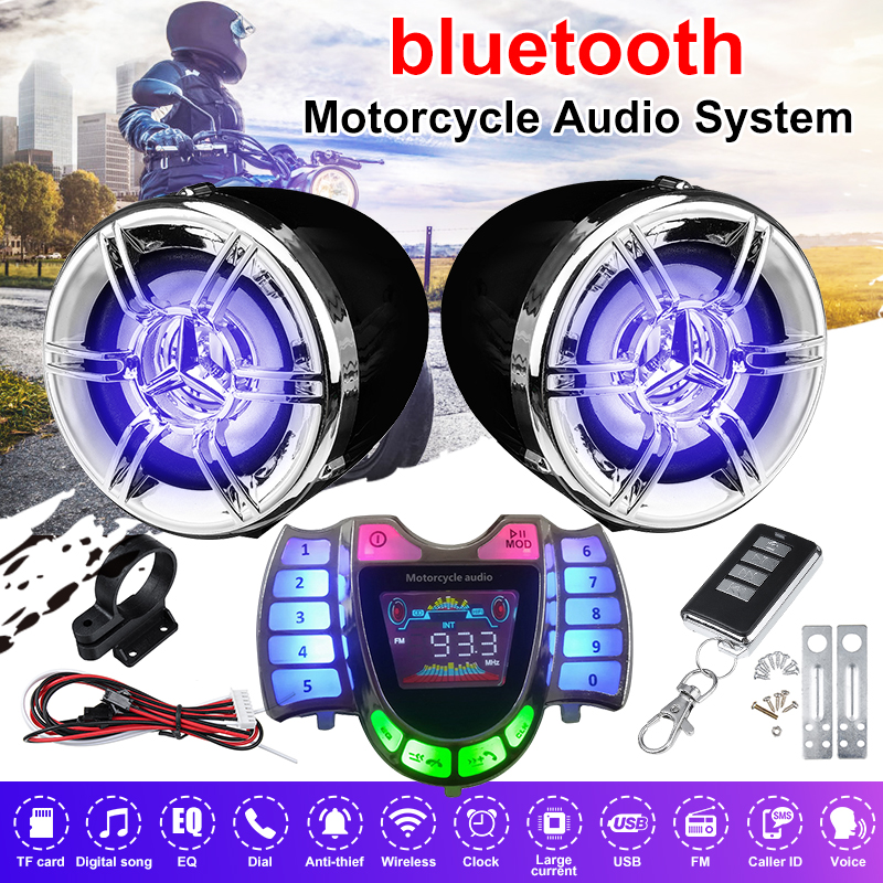 Waterproof-Motorcycle-LED-bluetooth-Handlebar-Audio-Alarm-System-LCD-Clock-Display-FM-Radio-USB-Ster-1610319