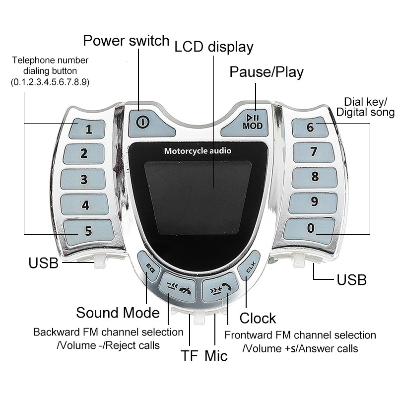 Waterproof-Motorcycle-LED-bluetooth-Handlebar-Audio-Alarm-System-LCD-Clock-Display-FM-Radio-USB-Ster-1610319