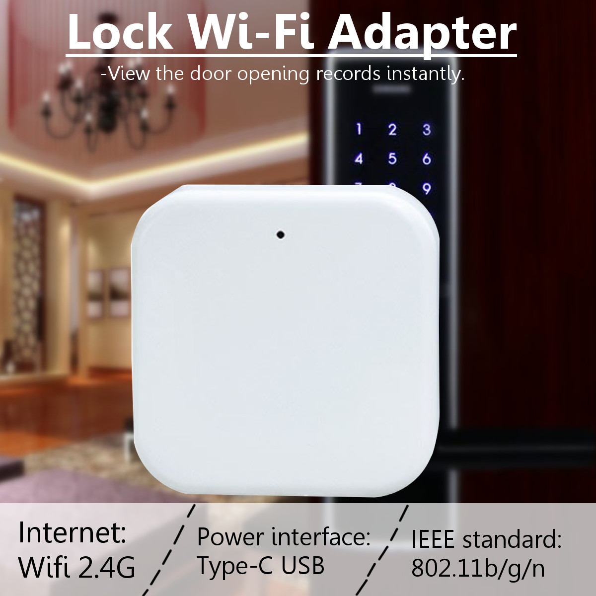 Wi-Fi-Adapter-White-Smart-Electronic-Lock--Unlock-Door-Anywhere-Remote-Control-1533714