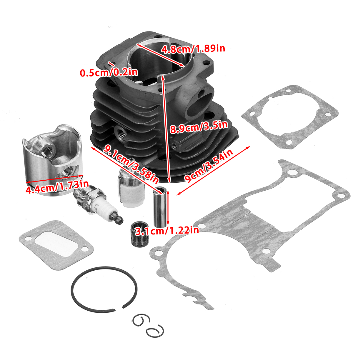 44mm-Air-Cylinder-Piston-Gasket-For-Husqvarna-350-351-353-346XP-Chainsaw-1610511