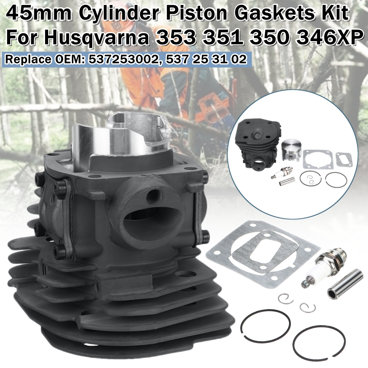 45mm-Cylinder-Piston-Gaskets-For-Husqvarna-353-351-350-346XP-537253002-1766936