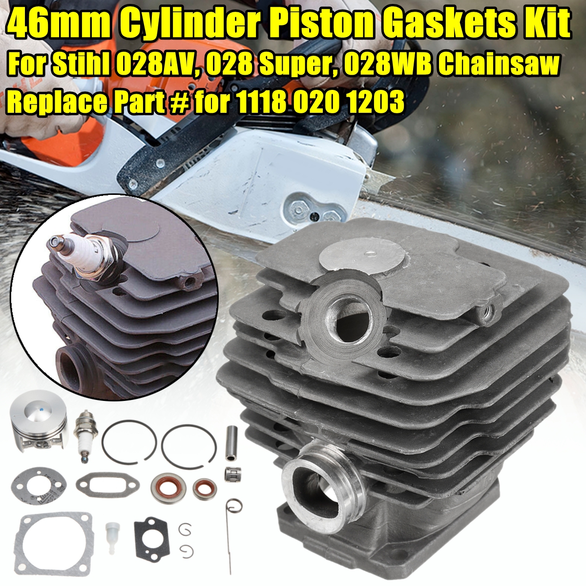 46mm-Cylinder-Piston-Gaskets-Kit-For-Stihl-028AV-028-Super-028WB-Chainsaw-1779943