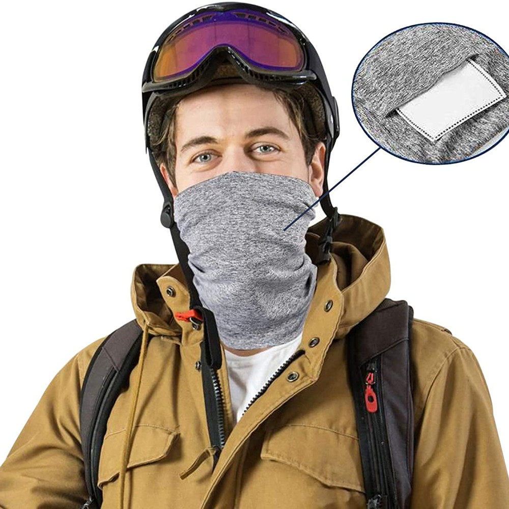 Adult-Gray-Head-Face-Neck-Gaiter-Tube-Bandana-Scarf-Cover--Carbon-Filters-For-Motorcycle-Racing-Outd-1671829