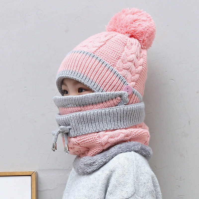 Kids-Childen-Girls-Boys-Knitted-Beanie-Scarf-Mask-Set-Warm-Winter-Fleece-Winter-Ski-Hat-Pompom-1632172
