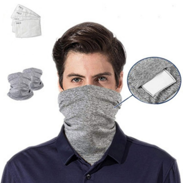 Kids-Gray-Head-Face-Neck-Gaiter-Tube-Bandana-Scarf-Cover--Carbon-Filters-For-Motorcycle-Racing-Outdo-1671435